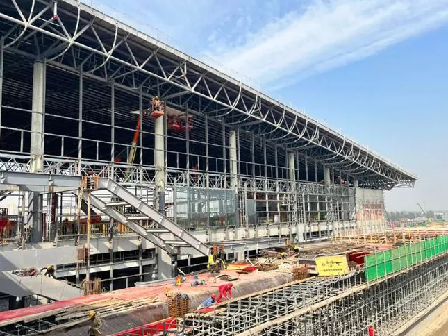 Prefbricated हल्का इस्पात स्टेशन ट्रेन स्टेशन